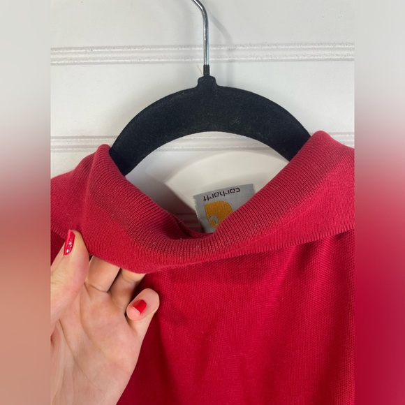 Carhartt Red Classic Collared Polo Short Sleeve Work Shirt Mens GUC - Picture 12 of 12